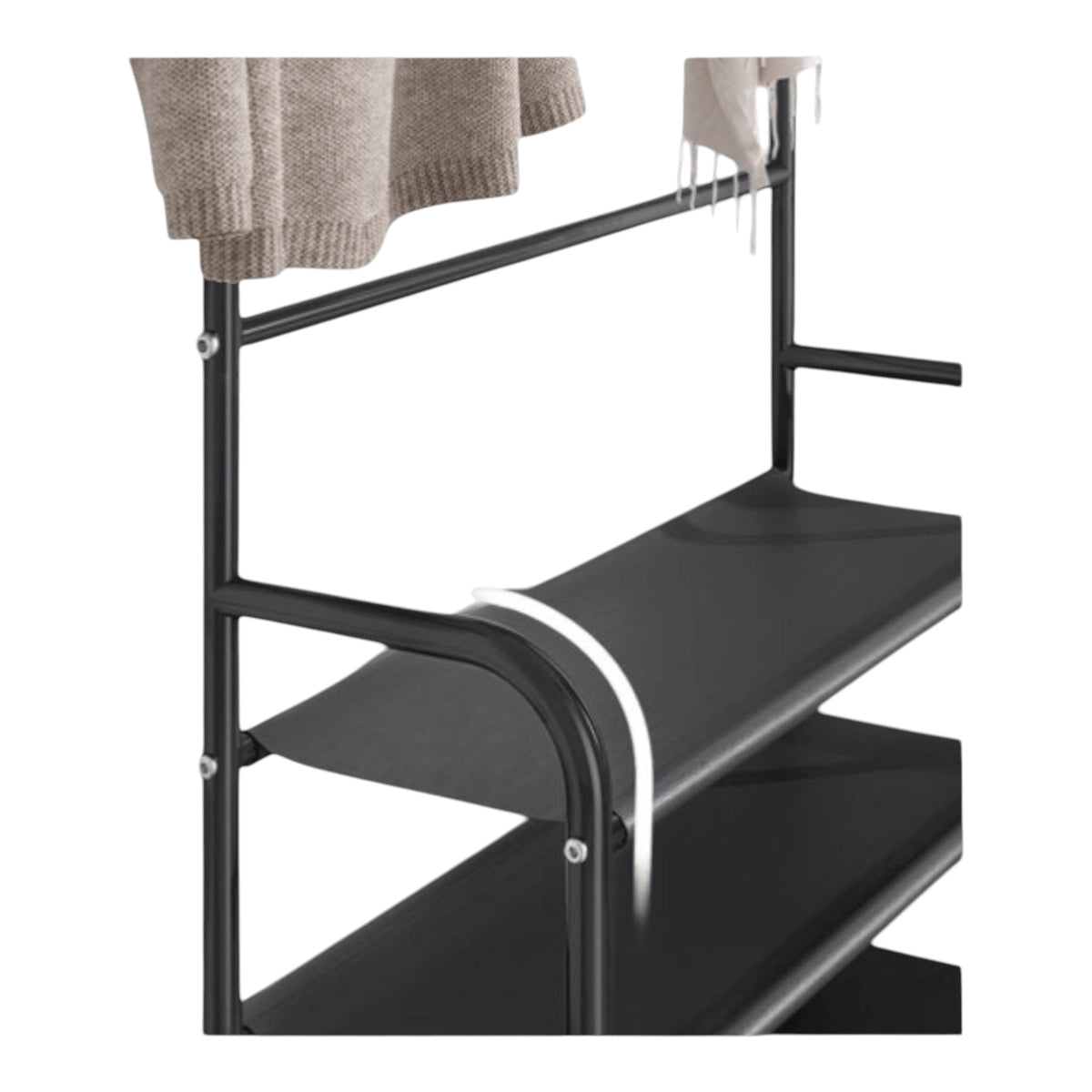 Cuier haine cu suport pantofi, 165x80x26 cm, 5 rafturi