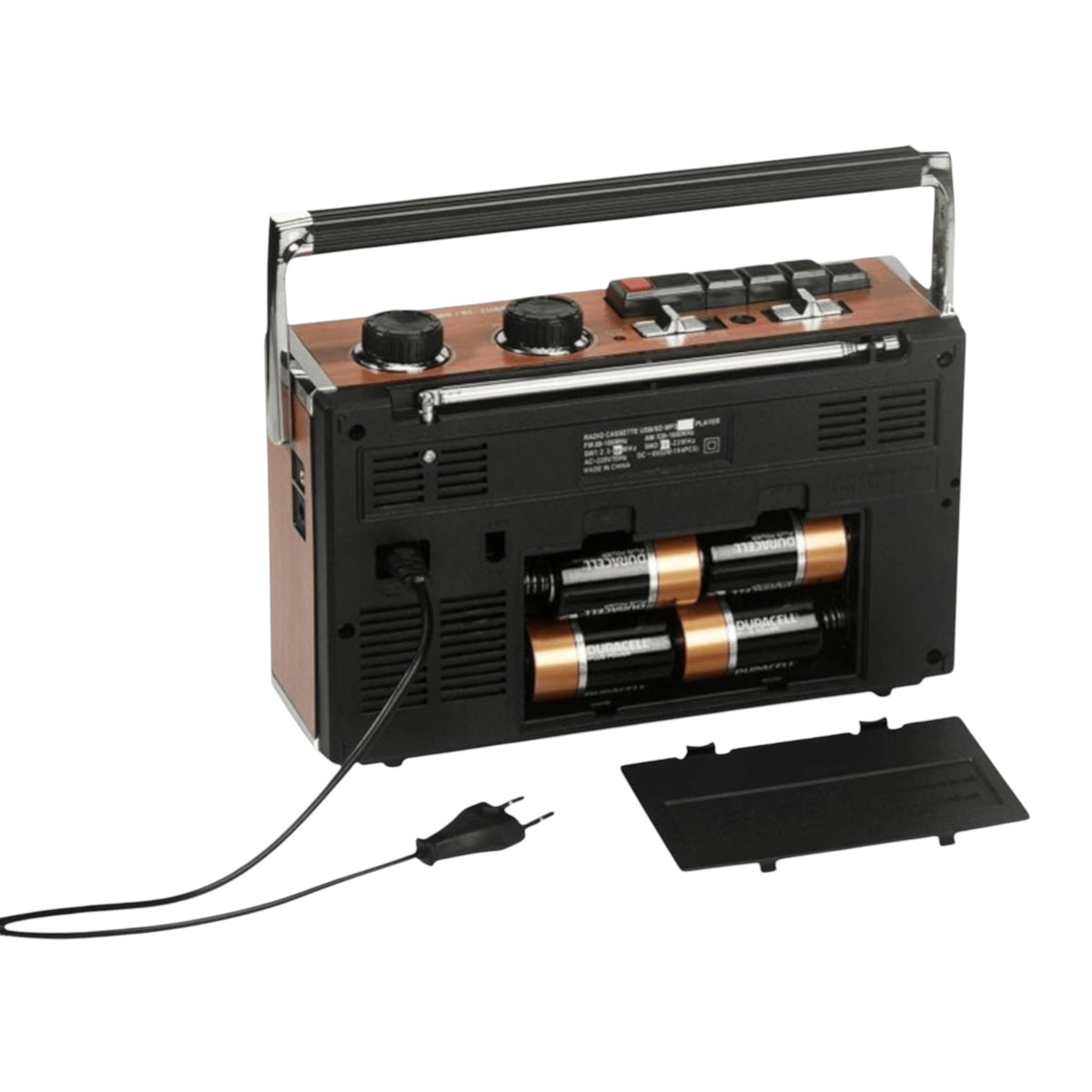 Radiocasetofon 8W, AM/FM, USB, SD, Inregistrare audio, 27.5x11x17 cm