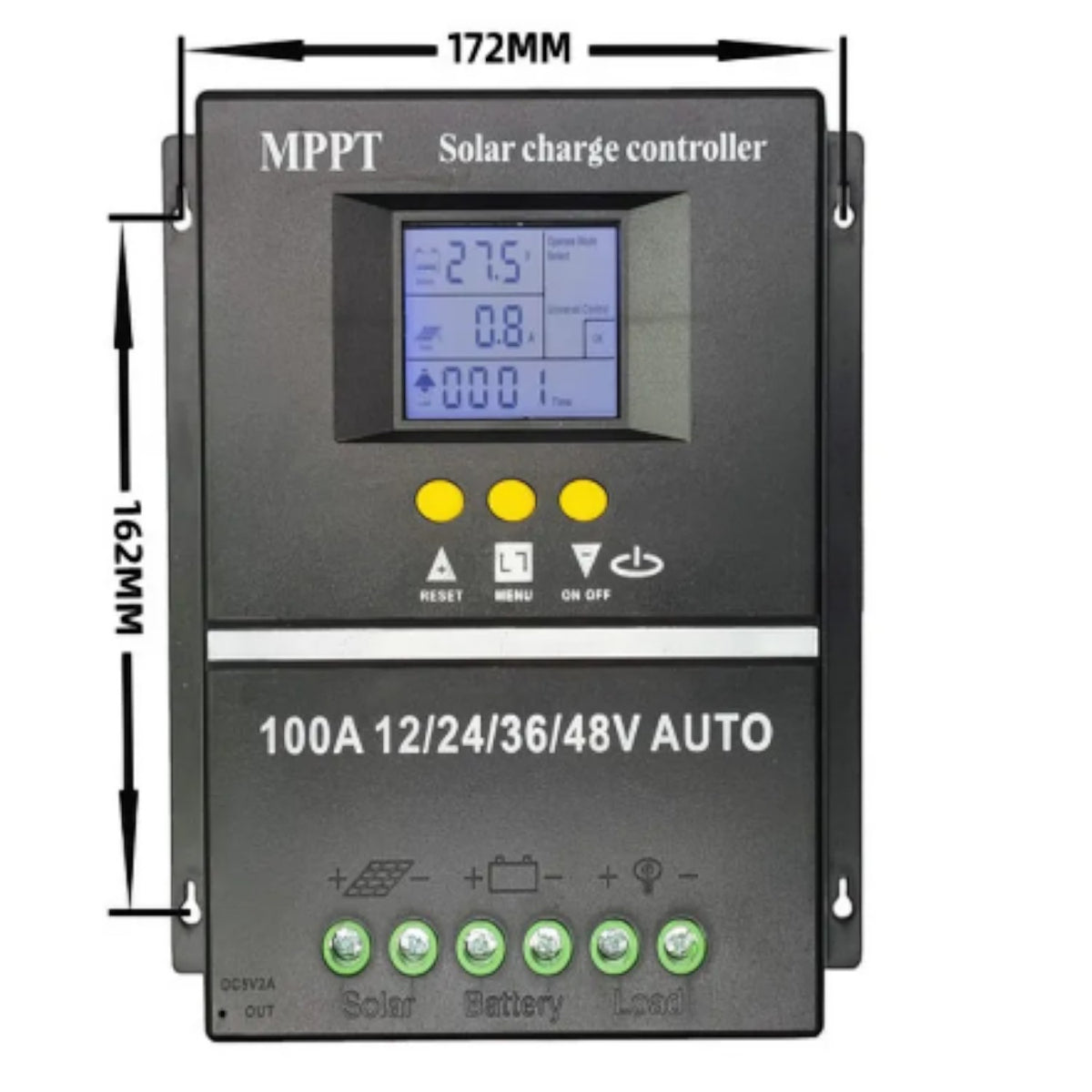 Controler solar MPPT 100A, 12V/24V/36V/48V, display LCD, 7 moduri de functionare