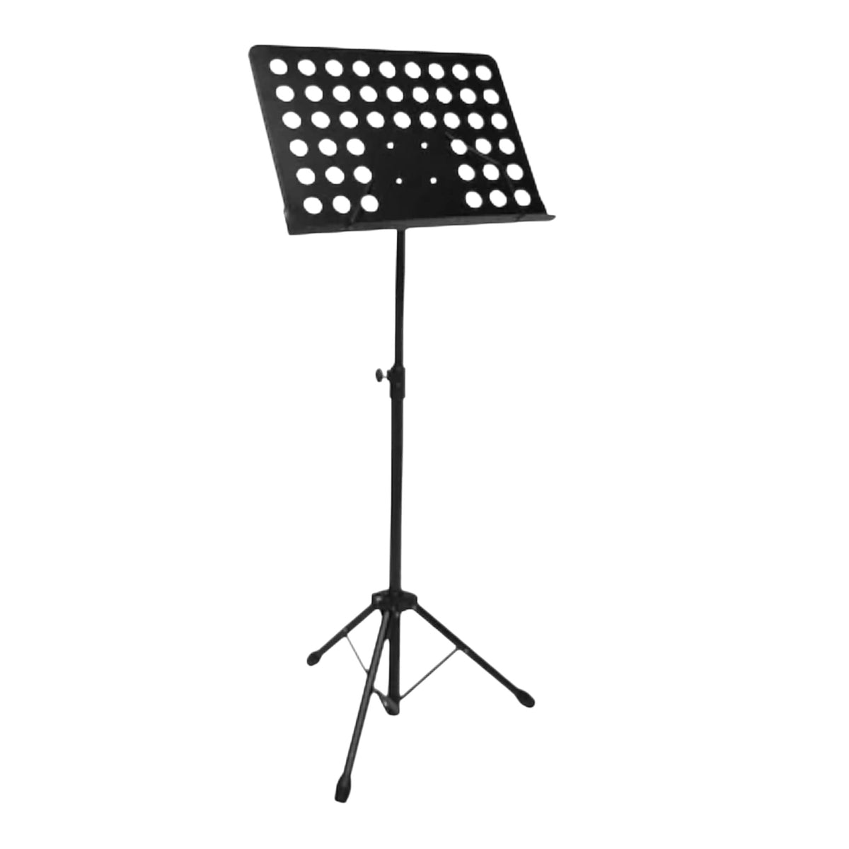Stativ partitura metalic, inaltime reglabila 69-115 cm, raft perforat, cleme fixare, negru
