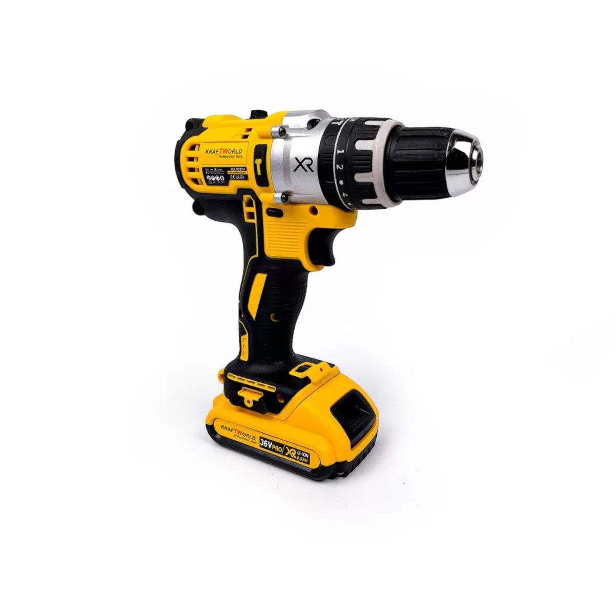 Masina de gaurit si insurubat, bormasina cu percutie, mandrina rapida 13mm, 1500 RPM, cu 2 acumulatori 36V si incarcator, valiza inclusa, 119 accesorii incluse