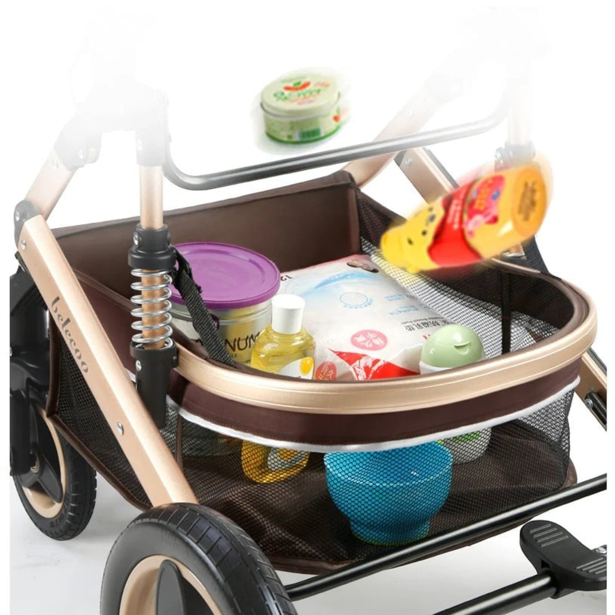 Carucior 2 in 1 pliabil, landou-sport, cu suspensii, 0-36 luni, 25 kg, roti cauciuc, cos depozitare