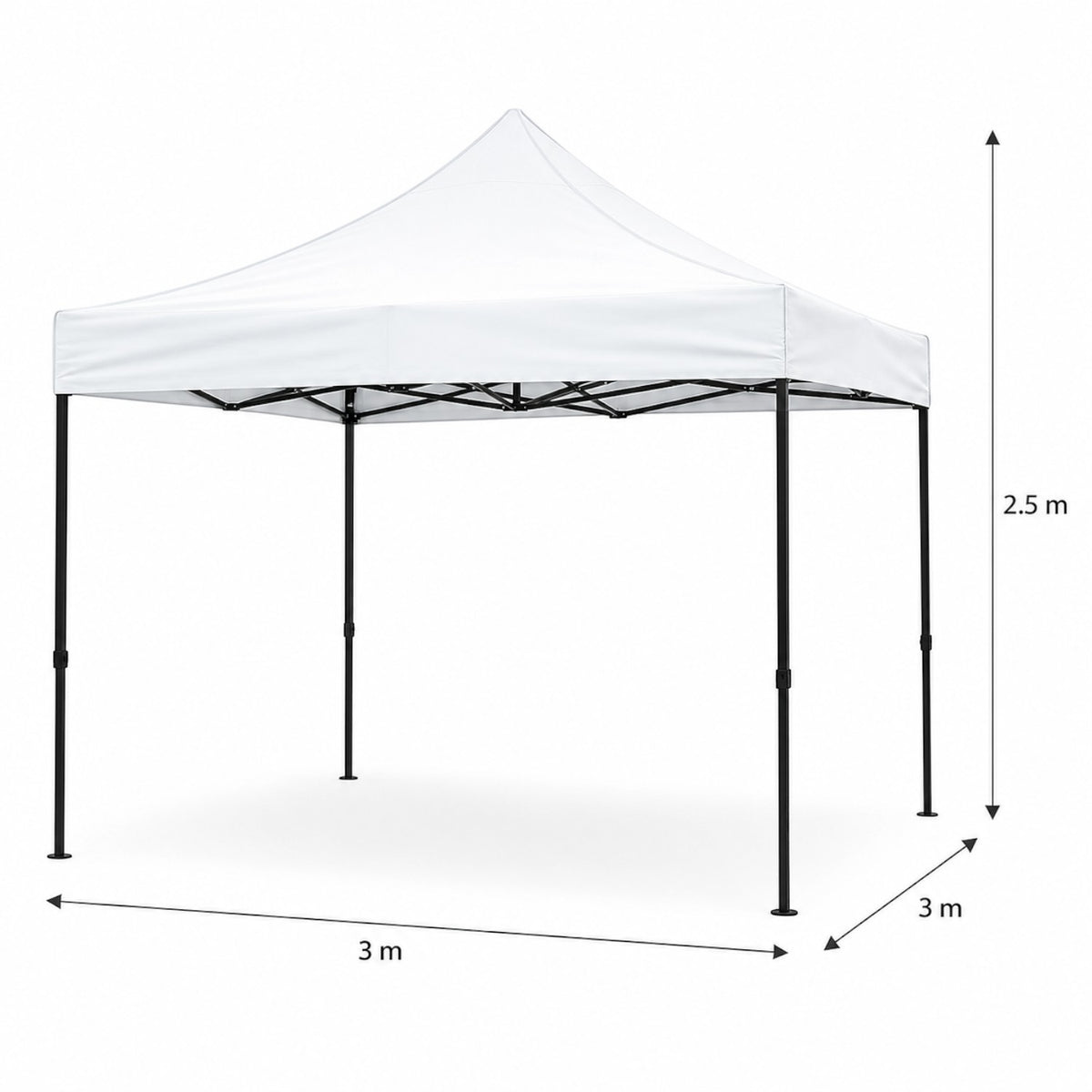 Cort pavilion 3x3m pliabil, cadru metalic, panza impermeabila
