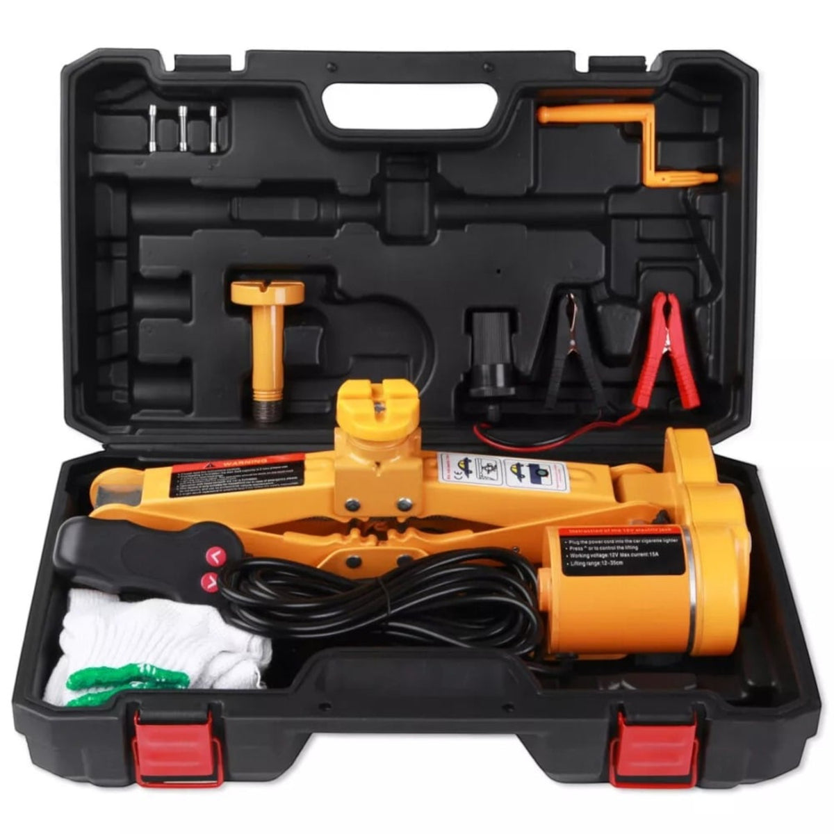 Cric auto electric tip foarfeca 12V, sarcina maxima 3 tone, portabil, cu telecomanda, trusa completa