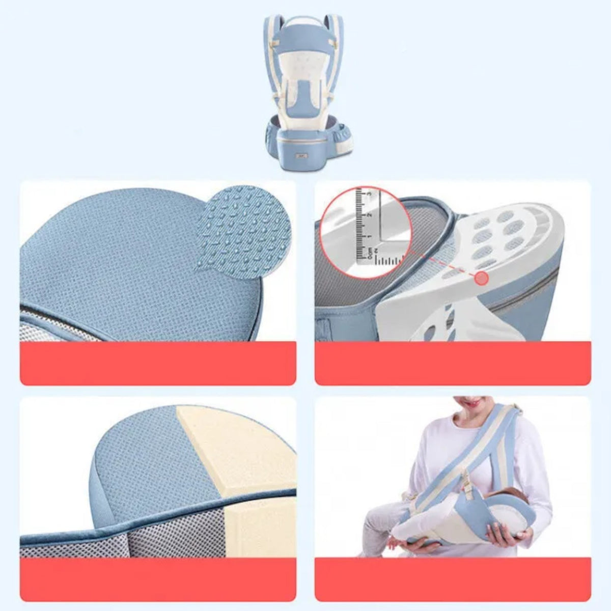 Marsupiu ergonomic multifunctional 15 in 1 pentru bebelusi, buzunar fermoar