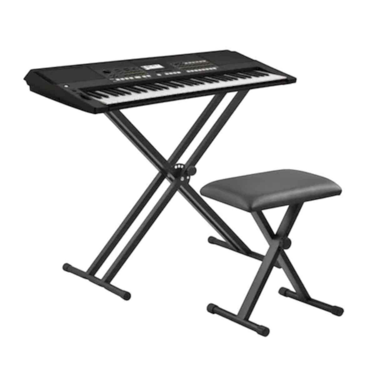 Scaun pentru orga cu inaltime reglabila, 52 / 55 / 57 cm, pliabil, protectie podea