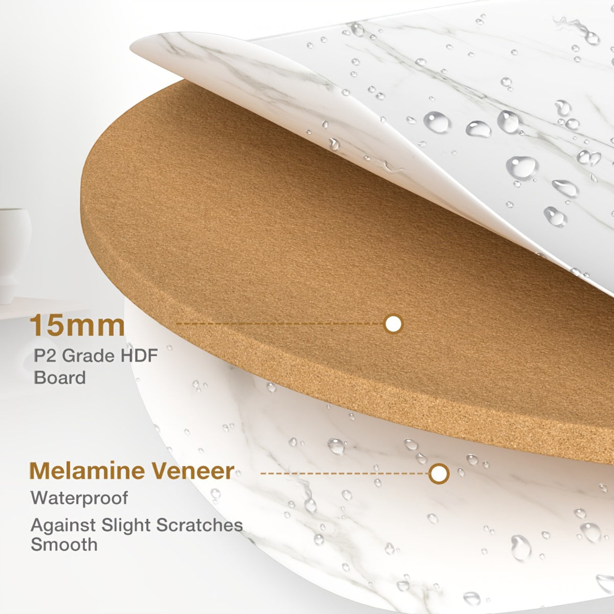Set de 2 masute de cafea tip "Nesting", design rotund, masute laterale moderne pentru dormitor si sufragerie