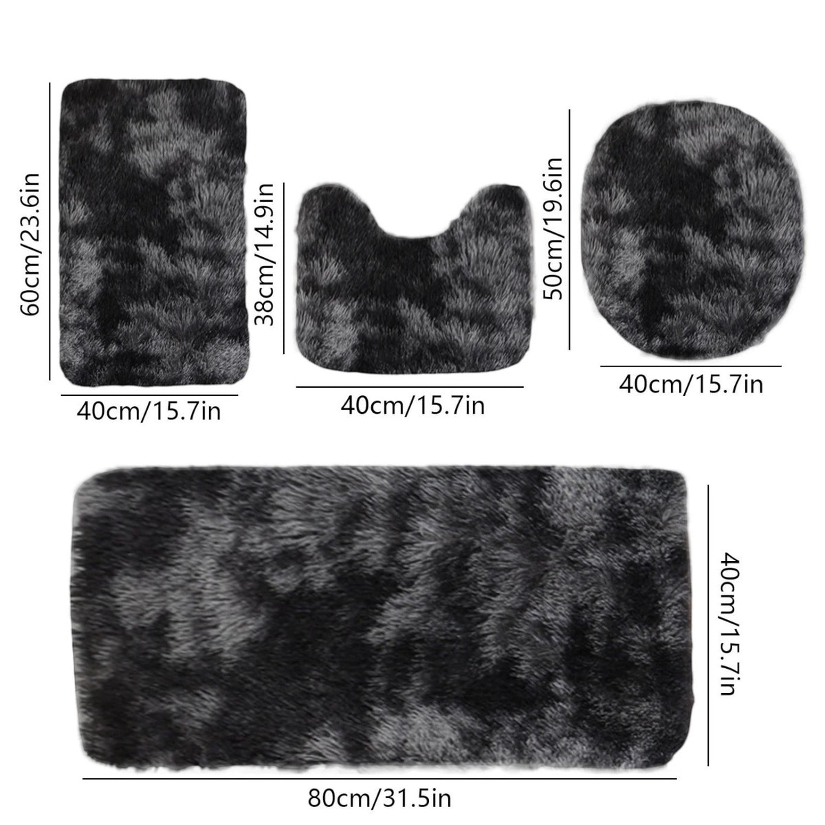 Set 4 covorase baie, plus, antiderapant, absorbant