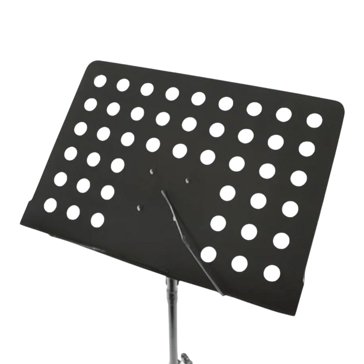 Stativ partitura metalic, inaltime reglabila 69-115 cm, raft perforat, cleme fixare, negru