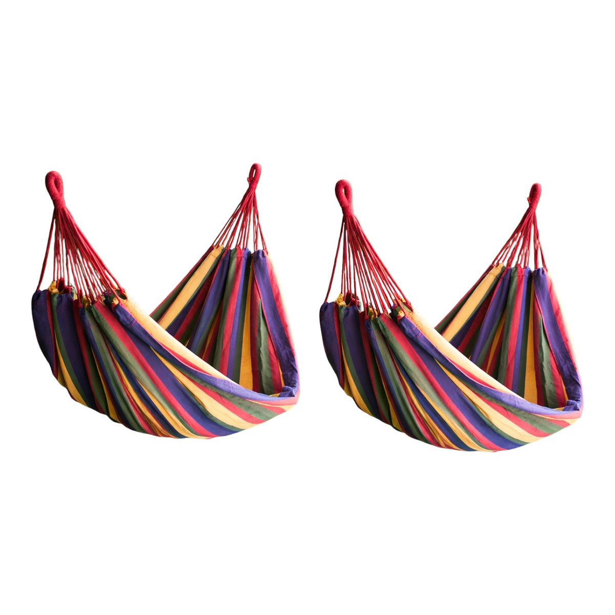 Set 2x Hamac din bumbac rezistent 80x185 cm, sac transport inclus