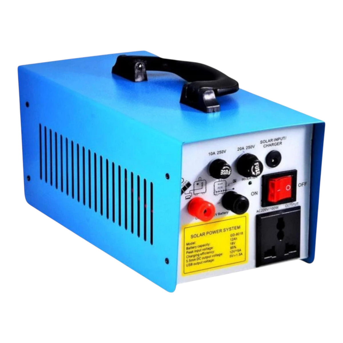 Sistem Fotovoltaic GD-8018 12V/12Ah 100W, Panou solar 18V/20W, 3 Becuri, USB, Alimentare 220V