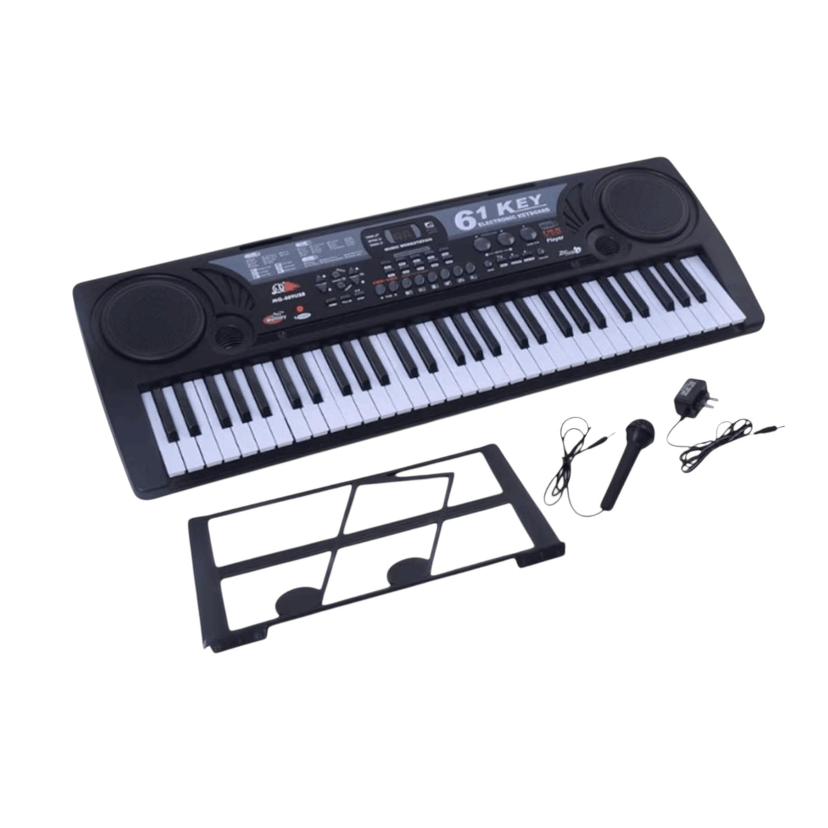 Orga Electronica MQ809, 61 clape, 16 tonuri, 10 ritmuri, 6 melodii, Afisaj digital, Boxe, USB, MP3, Microfon inclus