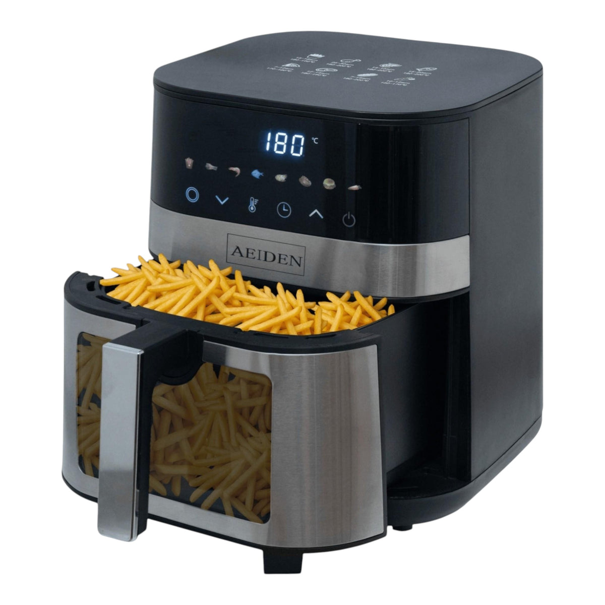 Friteuza cu aer cald 7 litri 2500W, Fereastra Transparenta, Gatire 360 grade, Display Digital