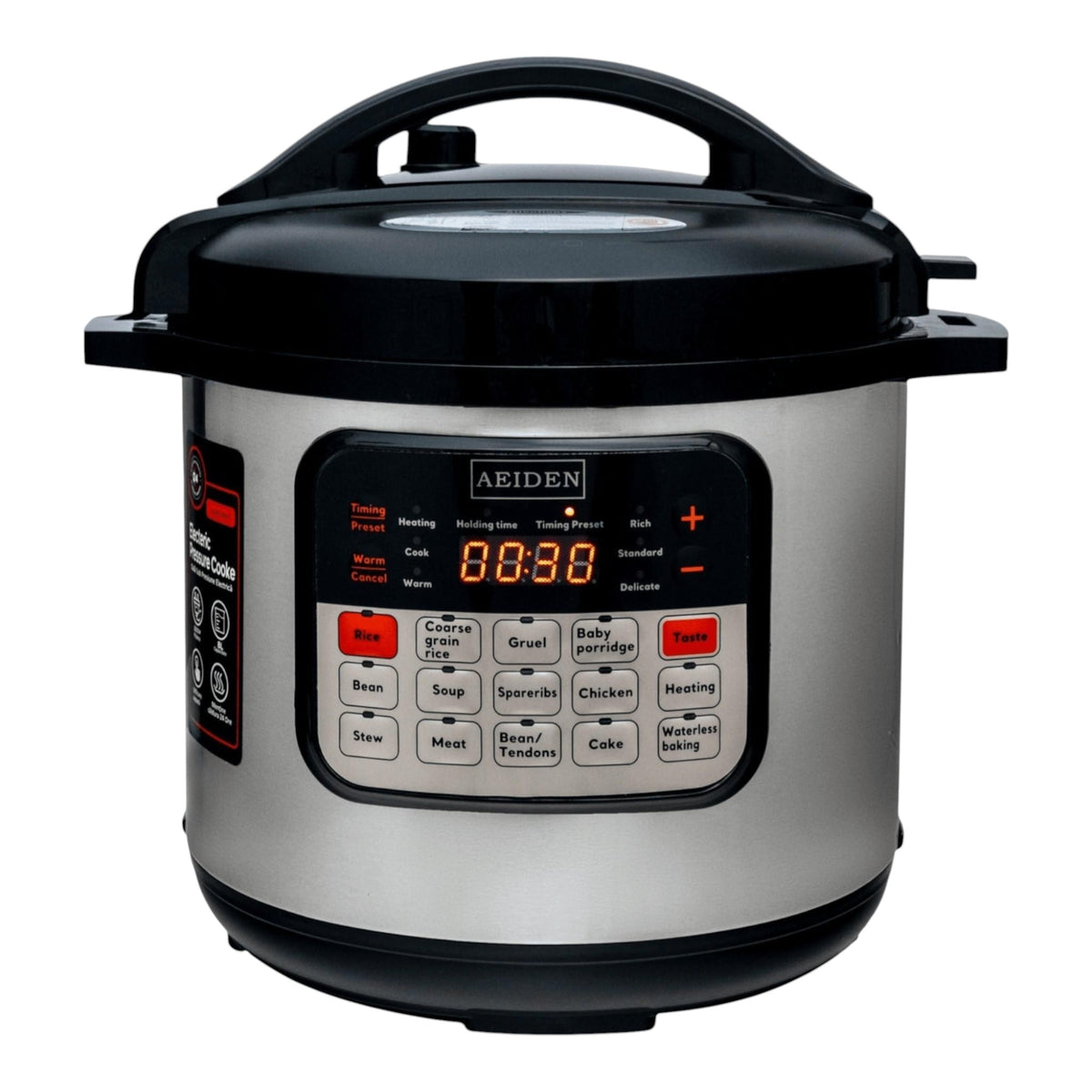 Oala Electrica Sub Presiune 2500W, Capacitate 8L,  9 Programe, Otel Inoxidabil, Vas Antiaderent