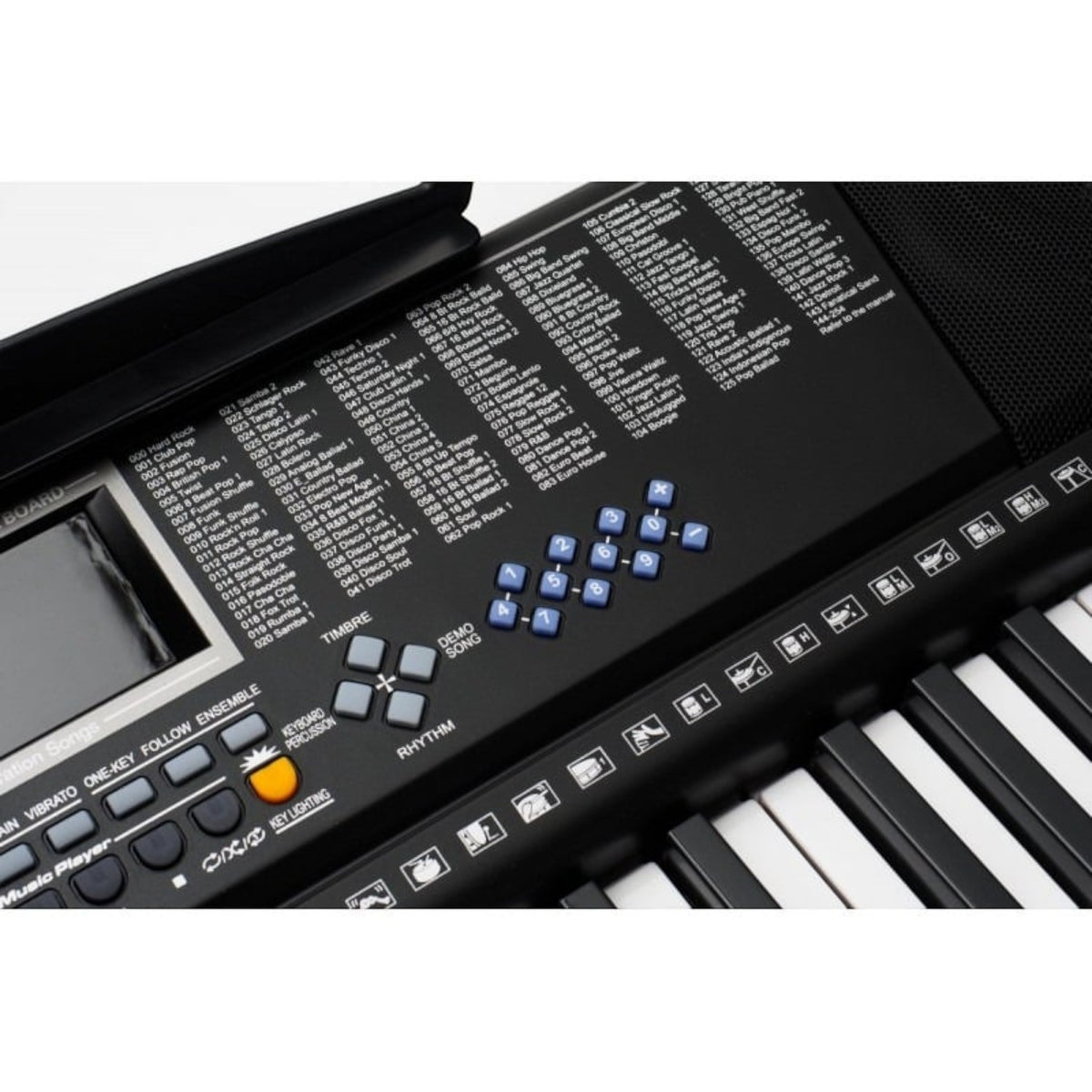 Orga MK2108, 61 clape luminate LED, 5 octave, 255 timbre, 255 ritmuri, ecran LCD