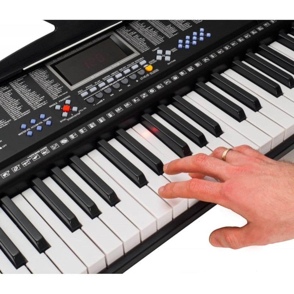 Orga MK2108, 61 clape luminate LED, 5 octave, 255 timbre, 255 ritmuri, ecran LCD