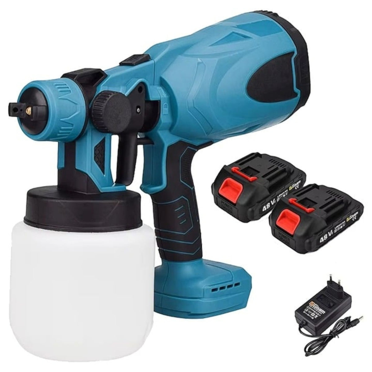 Aparat de vopsit si zugravit electric portabil, 2 acumulatori 48V 8.0Ah, rezervor 800ml