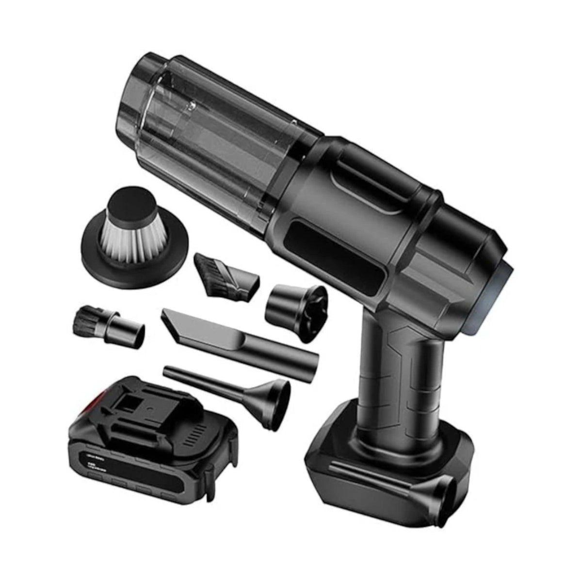 Aspirator si suflanta portabila 4 in 1, 2 acumulatori 48V 5.0Ah, 5000 mAh, 6 duze incluse
