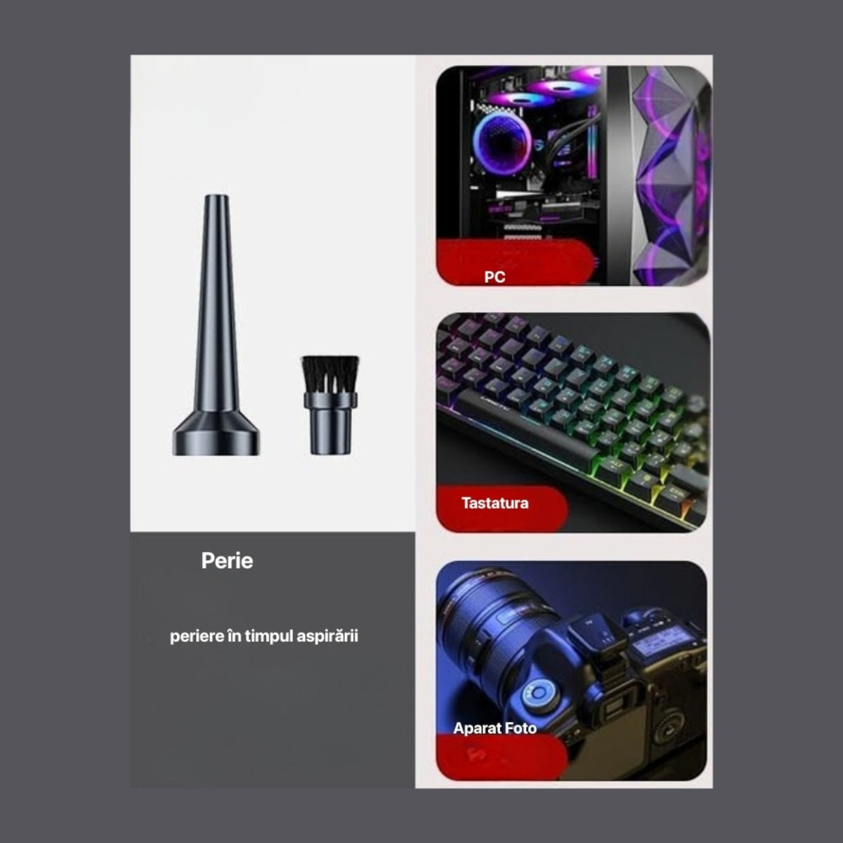 Aspirator si suflanta portabila 4 in 1, 2 acumulatori 48V 5.0Ah, 5000 mAh, 6 duze incluse