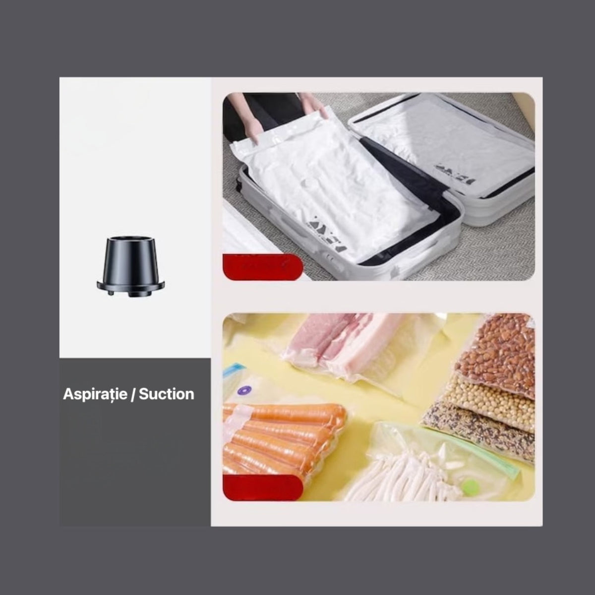 Aspirator si suflanta portabila 4 in 1, 2 acumulatori 48V 5.0Ah, 5000 mAh, 6 duze incluse