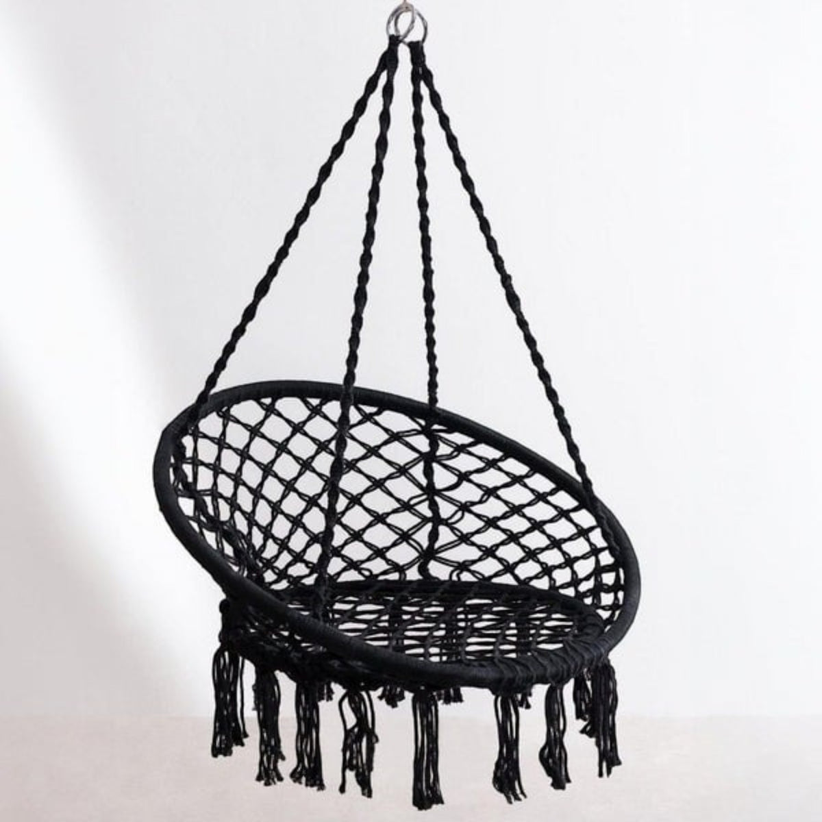 Leagan/balansoar suspendat tip scaun/hamac, diametru 80 cm, sarcina maxima 120kg, cadru metalic, pentru casa, gradina si veranda