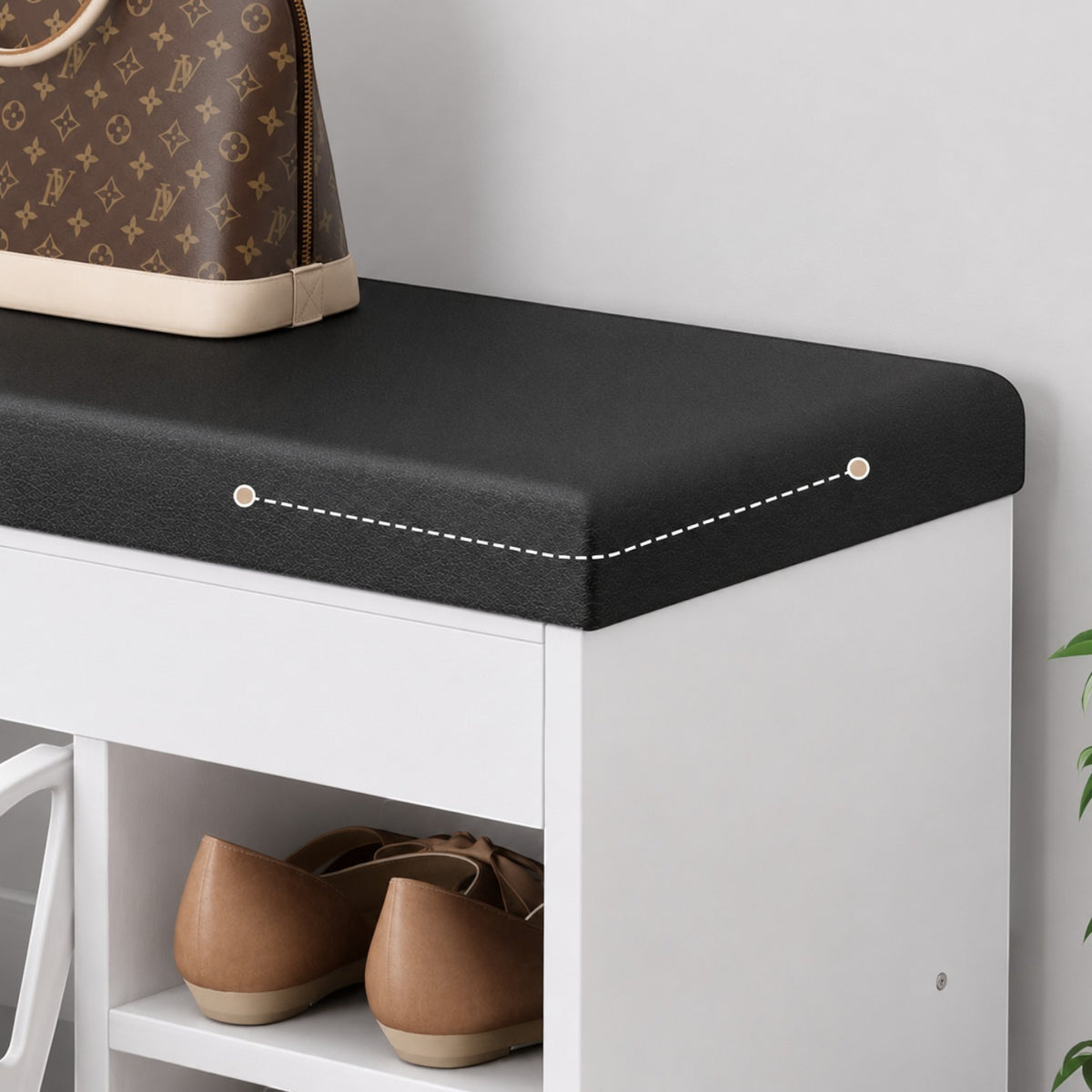Dulap pentru pantofi tip bancheta, 6 rafturi, 100x34x50 cm, PAL melaminat