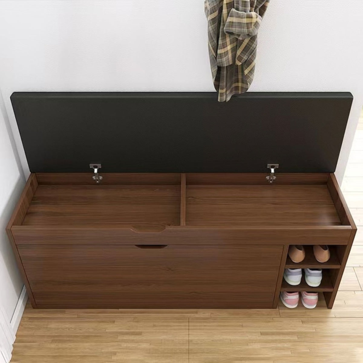Dulap pentru pantofi tip bancheta, 6 rafturi, 100x34x50 cm, PAL melaminat