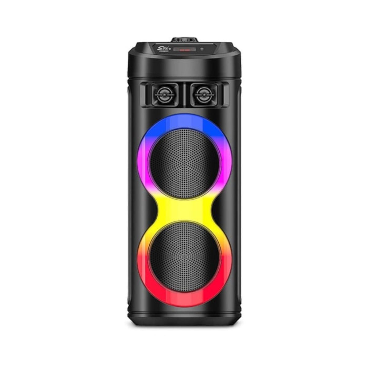 Boxa portabila 300W, 2 difuzoare 6.5 inch, 55 x 28 x 26 cm, AUX, Bluetooth, Joc Lumini, Stick USB, Microfon, Casti