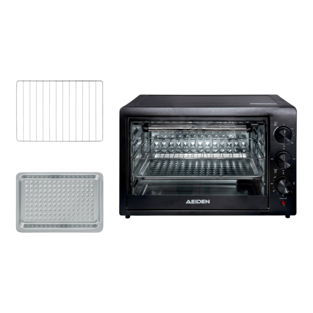 Cuptor electric 48L 2600W, Temperatura maxima 250C, Tava de copt, Gratar, Functie rotisor