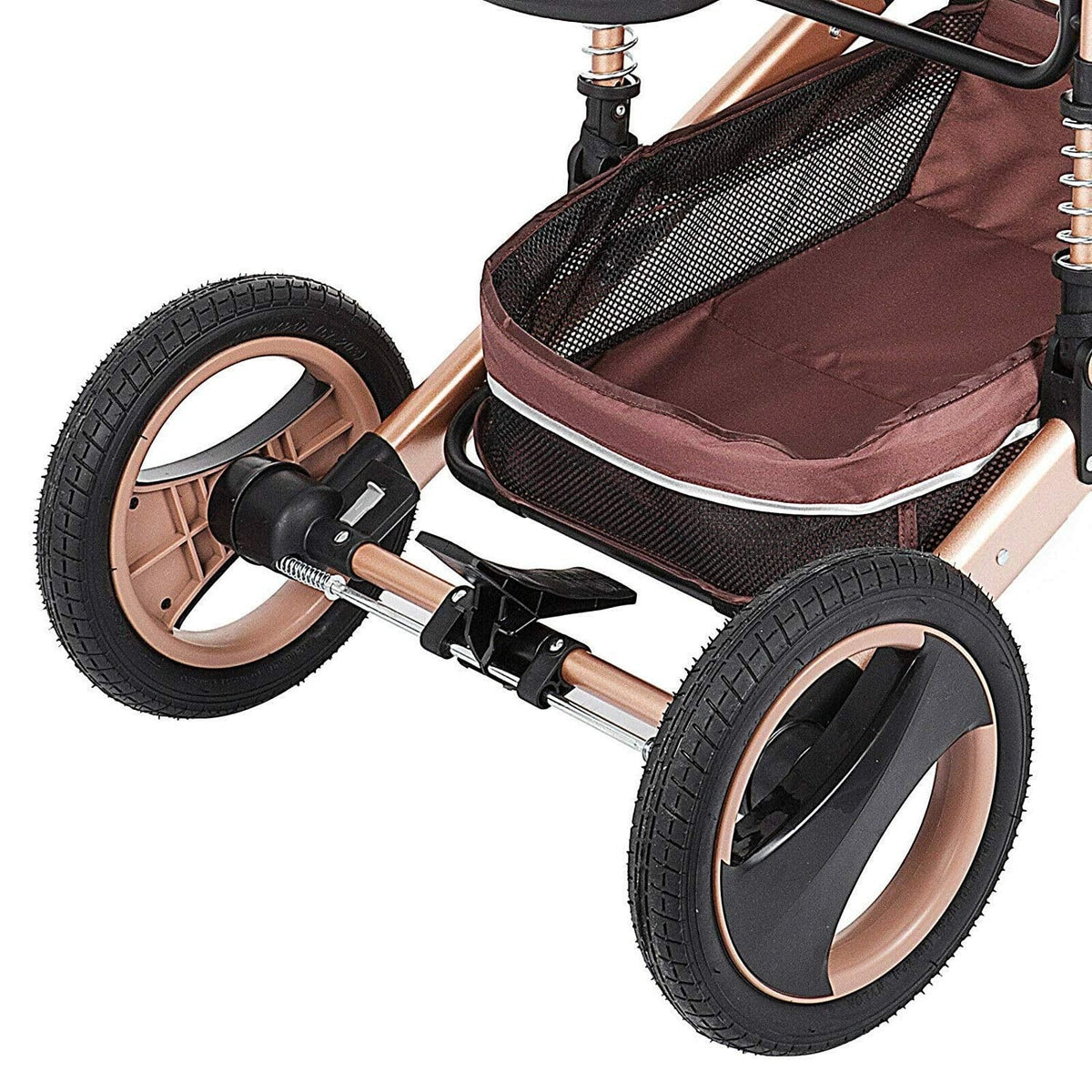 Carucior 2 in 1 pliabil, landou-sport, cu suspensii, 0-36 luni, 25 kg, roti cauciuc, cos depozitare