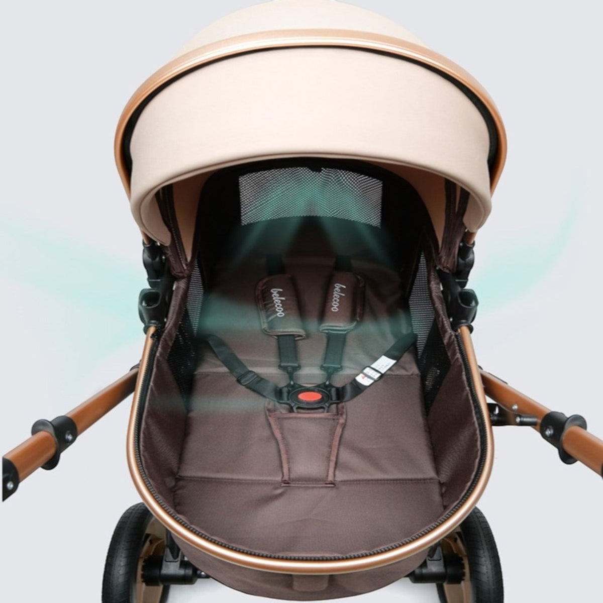 Carucior 2 in 1 pliabil, landou-sport, cu suspensii, 0-36 luni, 25 kg, roti cauciuc, cos depozitare