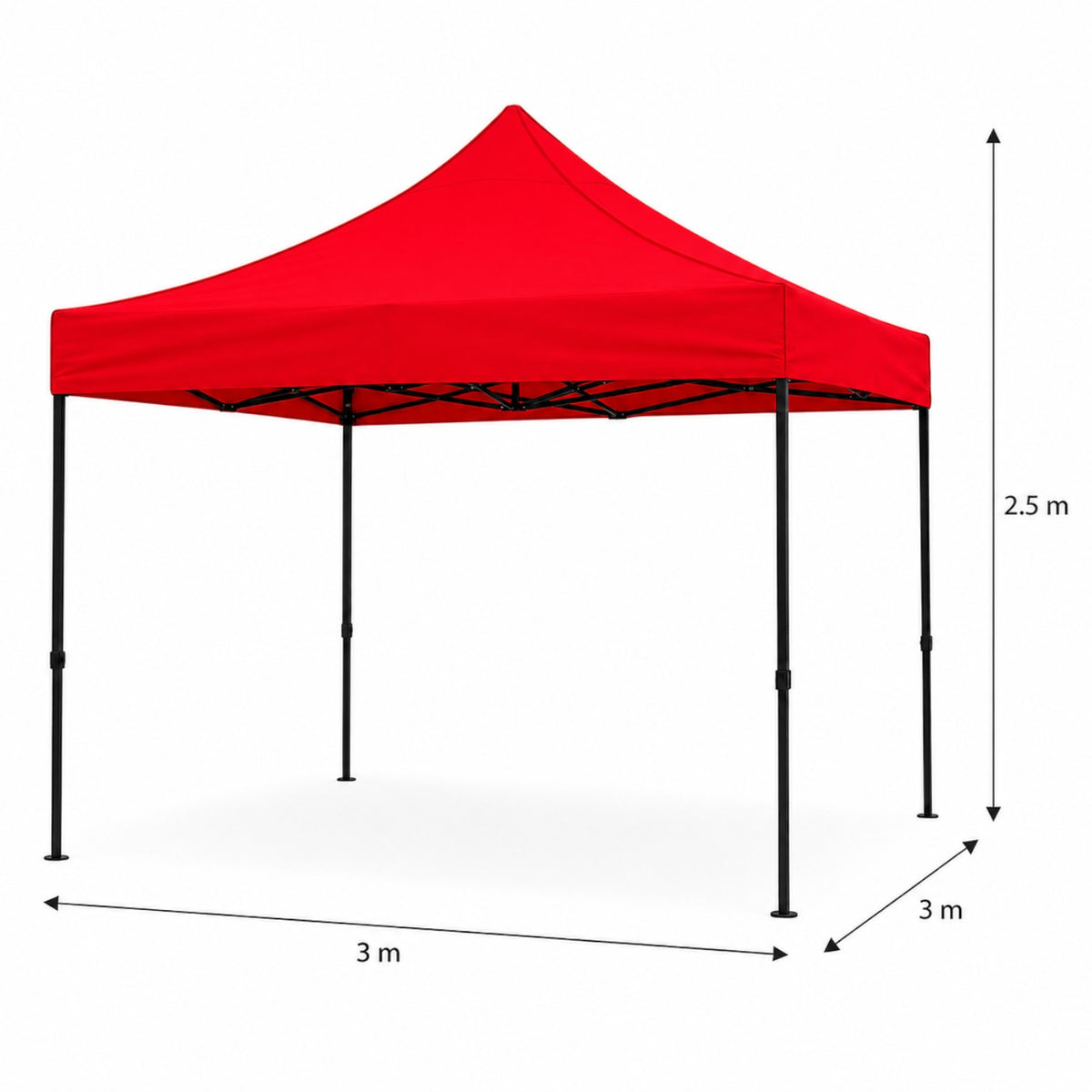 Cort pavilion 3x3m pliabil, cadru metalic, panza impermeabila