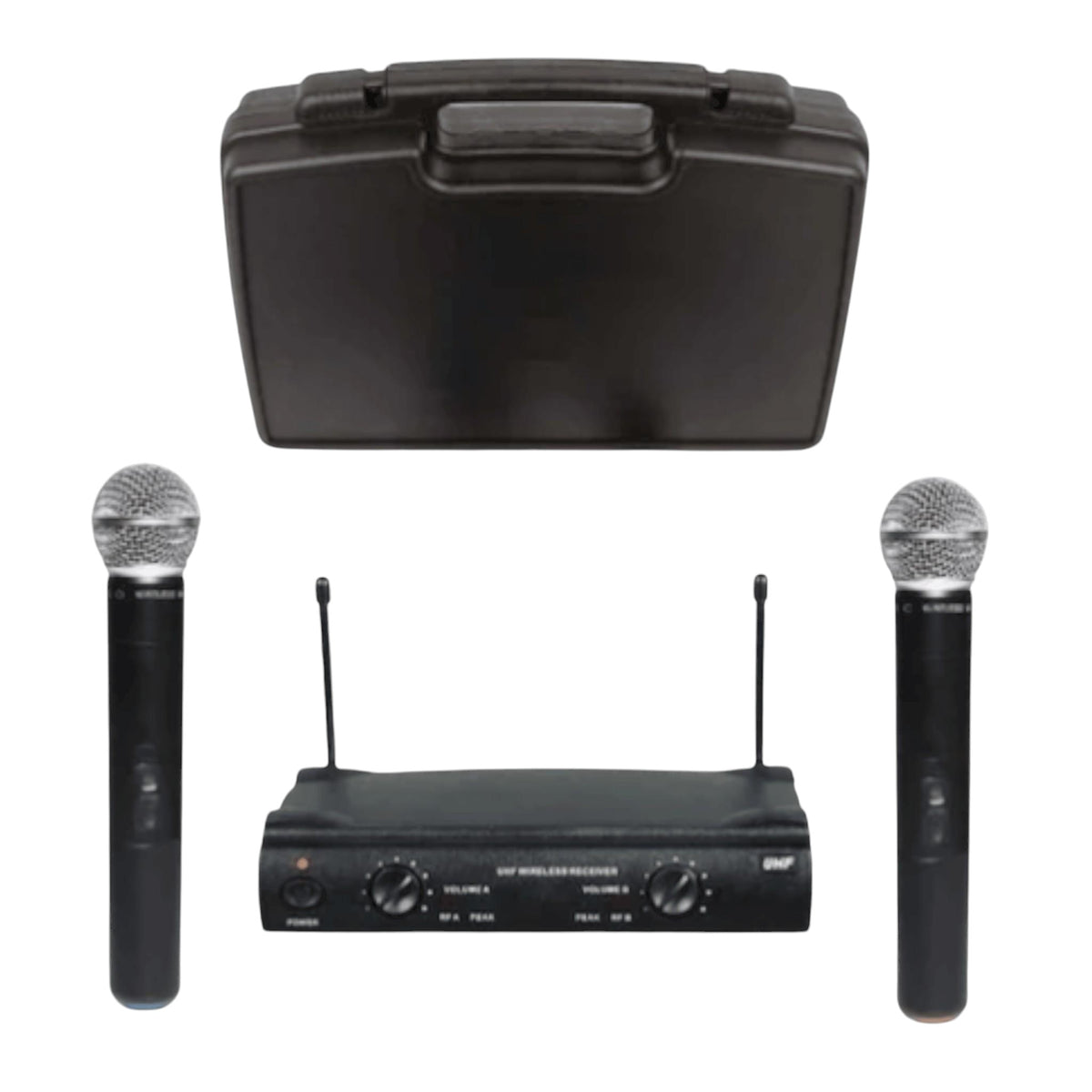 Sistem audio Shure UHF SM58-1 cu 2 microfoane wireless, valiza transport, jack 6.3mm