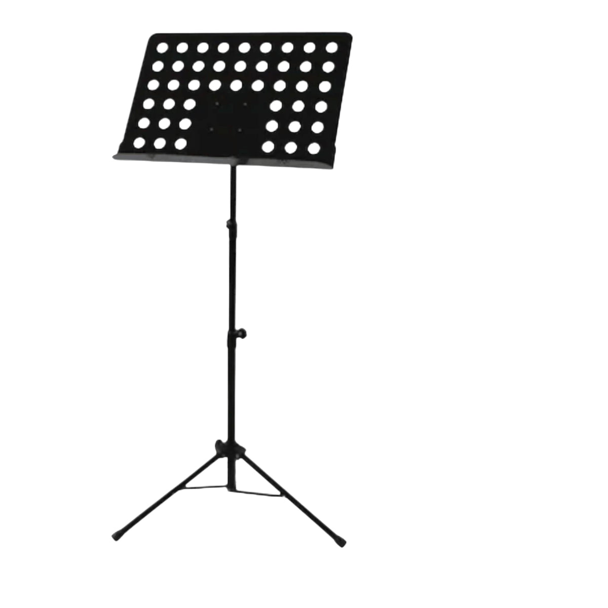 Stativ partitura metalic, inaltime reglabila 69-115 cm, raft perforat, cleme fixare, negru