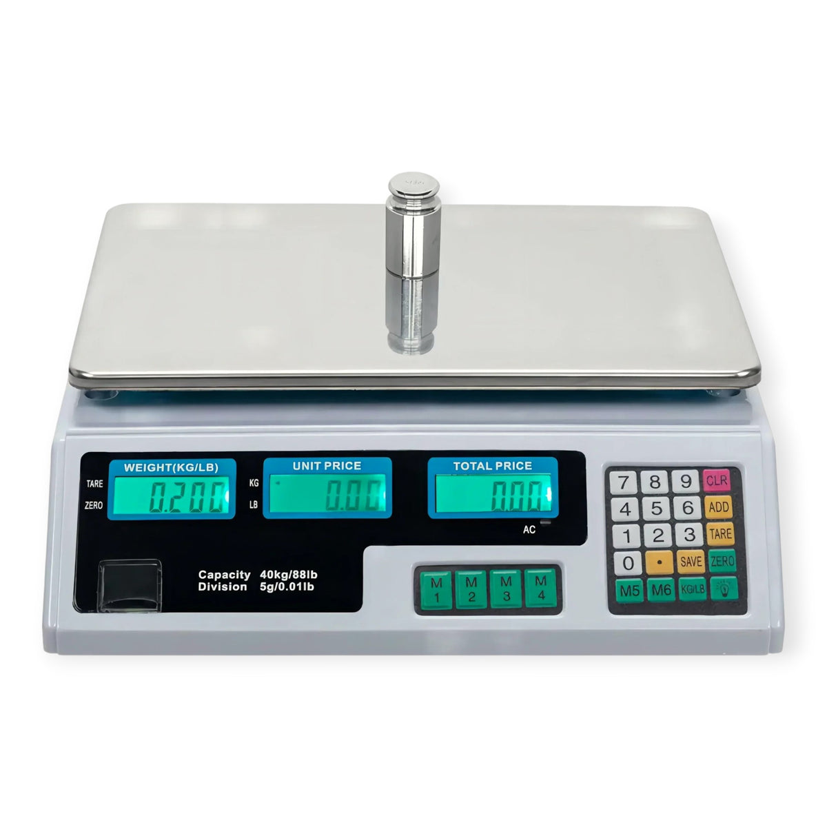 Cantar electronic 40 kg, digital, acumulator inclus, afisaj dublu, functii multiple