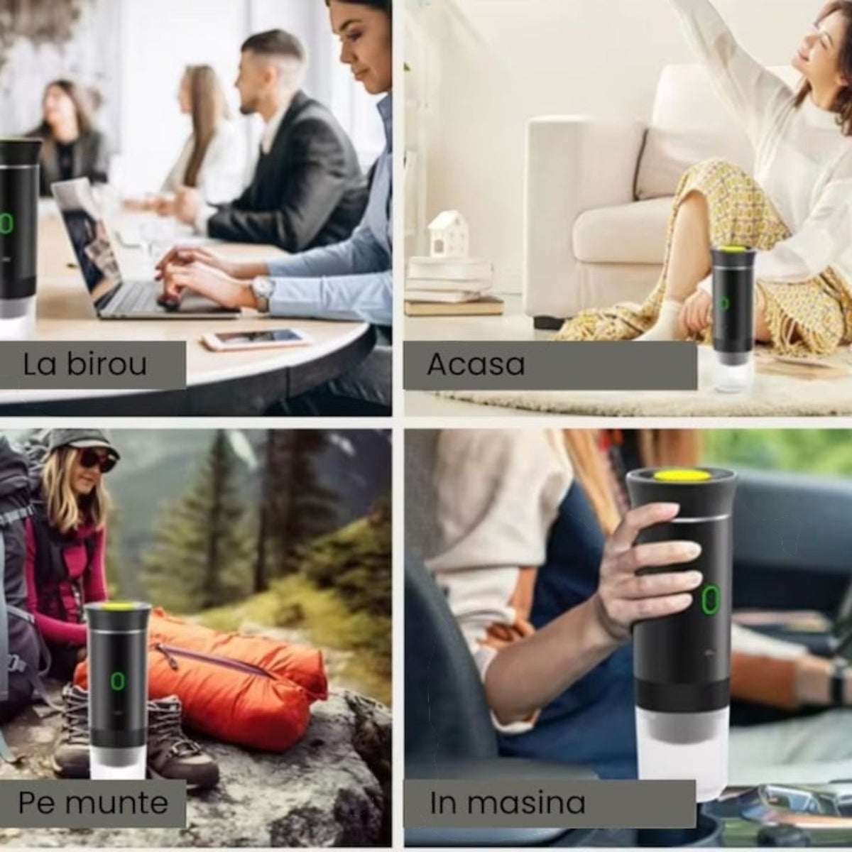 Espressor electric portabil, 72W, baterie 2500mAh, USB-C, 150ml, incalzire rapida