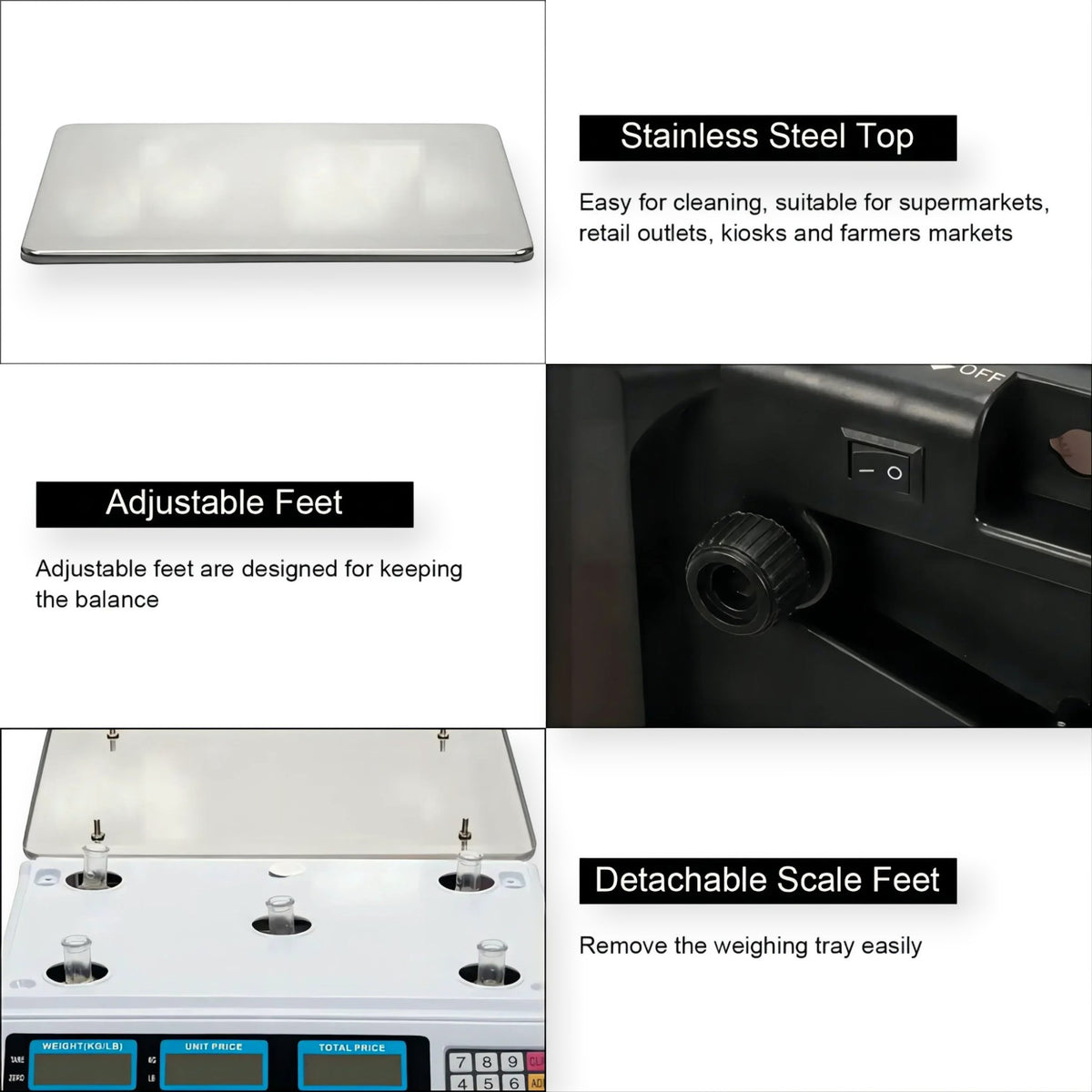 Cantar electronic 40 kg, digital, acumulator inclus, afisaj dublu, functii multiple