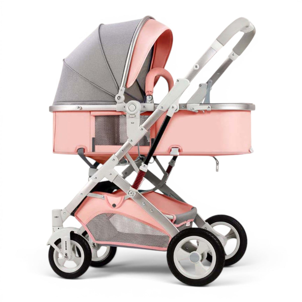 Carucior 2 in 1 pliabil, landou-sport, cu suspensii, 0-36 luni, 25 kg, roti cauciuc, cos depozitare