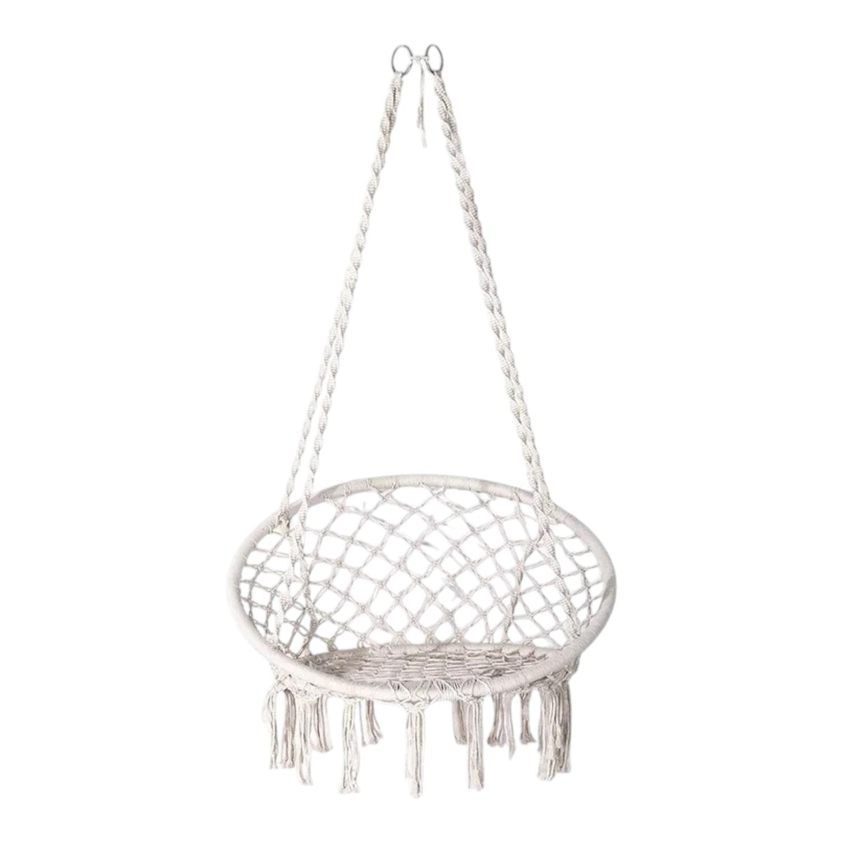 Leagan/balansoar suspendat tip scaun/hamac, diametru 80 cm, sarcina maxima 120kg, cadru metalic, pentru casa, gradina si veranda