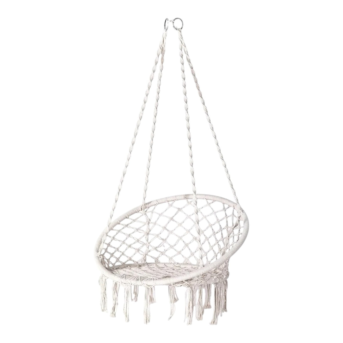 Leagan/balansoar suspendat tip scaun/hamac, diametru 80 cm, sarcina maxima 120kg, cadru metalic, pentru casa, gradina si veranda