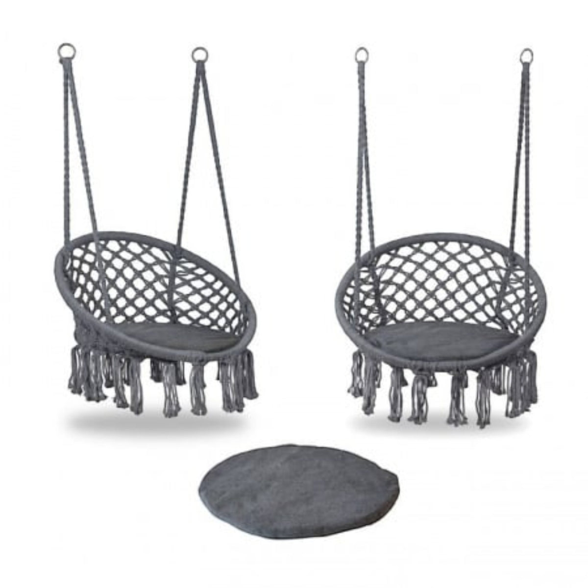 Leagan/balansoar suspendat tip scaun/hamac, diametru 80 cm, sarcina maxima 120kg, cadru metalic, pentru casa, gradina si veranda