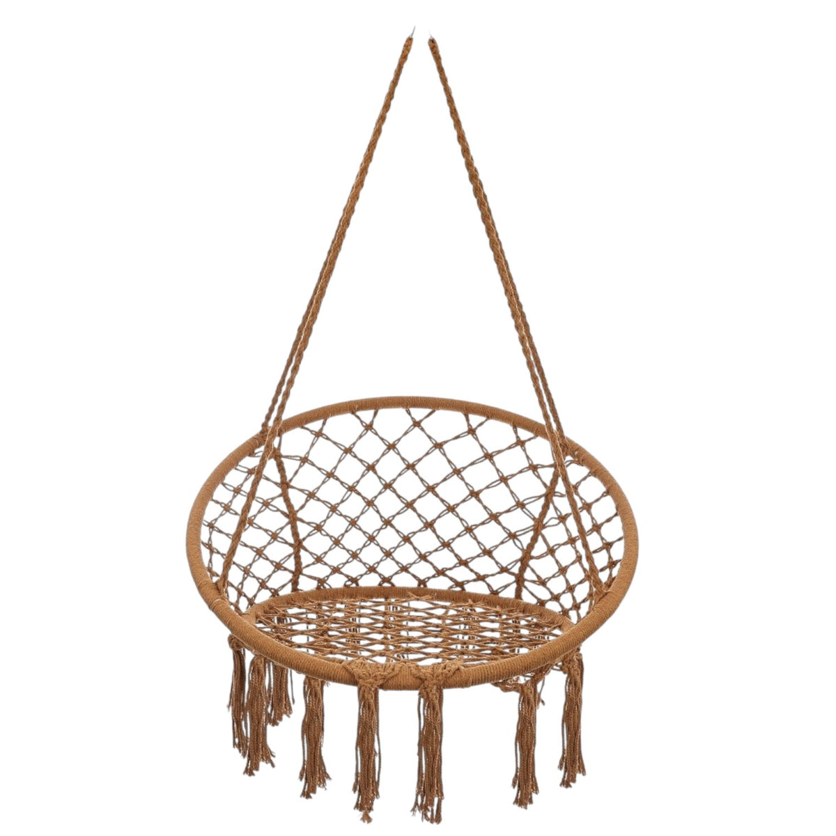 Leagan/balansoar suspendat tip scaun/hamac, diametru 80 cm, sarcina maxima 120kg, cadru metalic, pentru casa, gradina si veranda