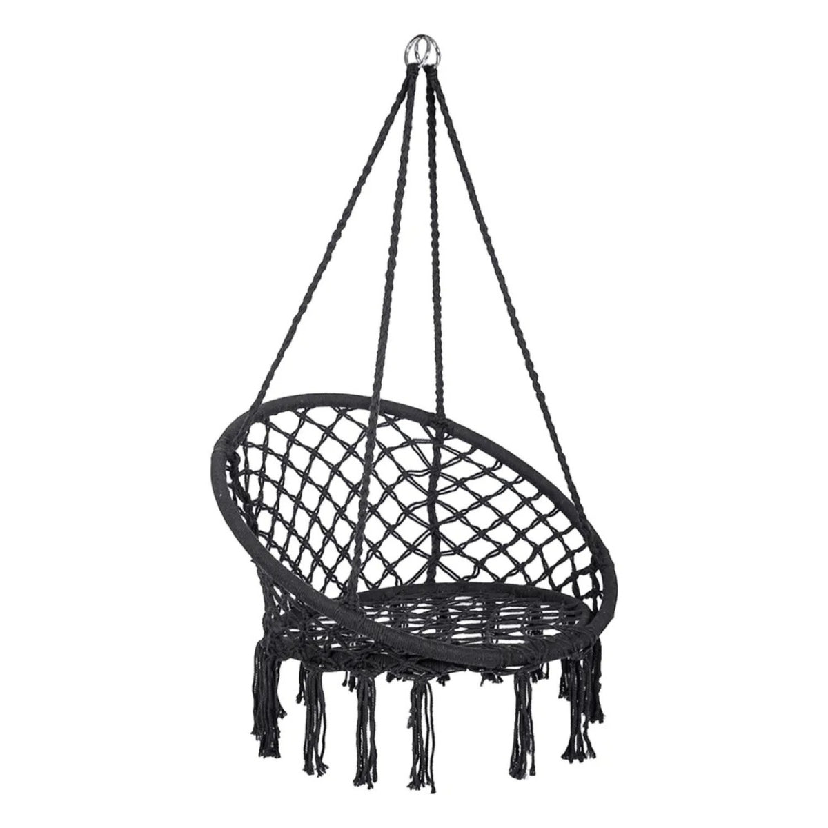 Leagan/balansoar suspendat tip scaun/hamac, diametru 80 cm, sarcina maxima 120kg, cadru metalic, pentru casa, gradina si veranda