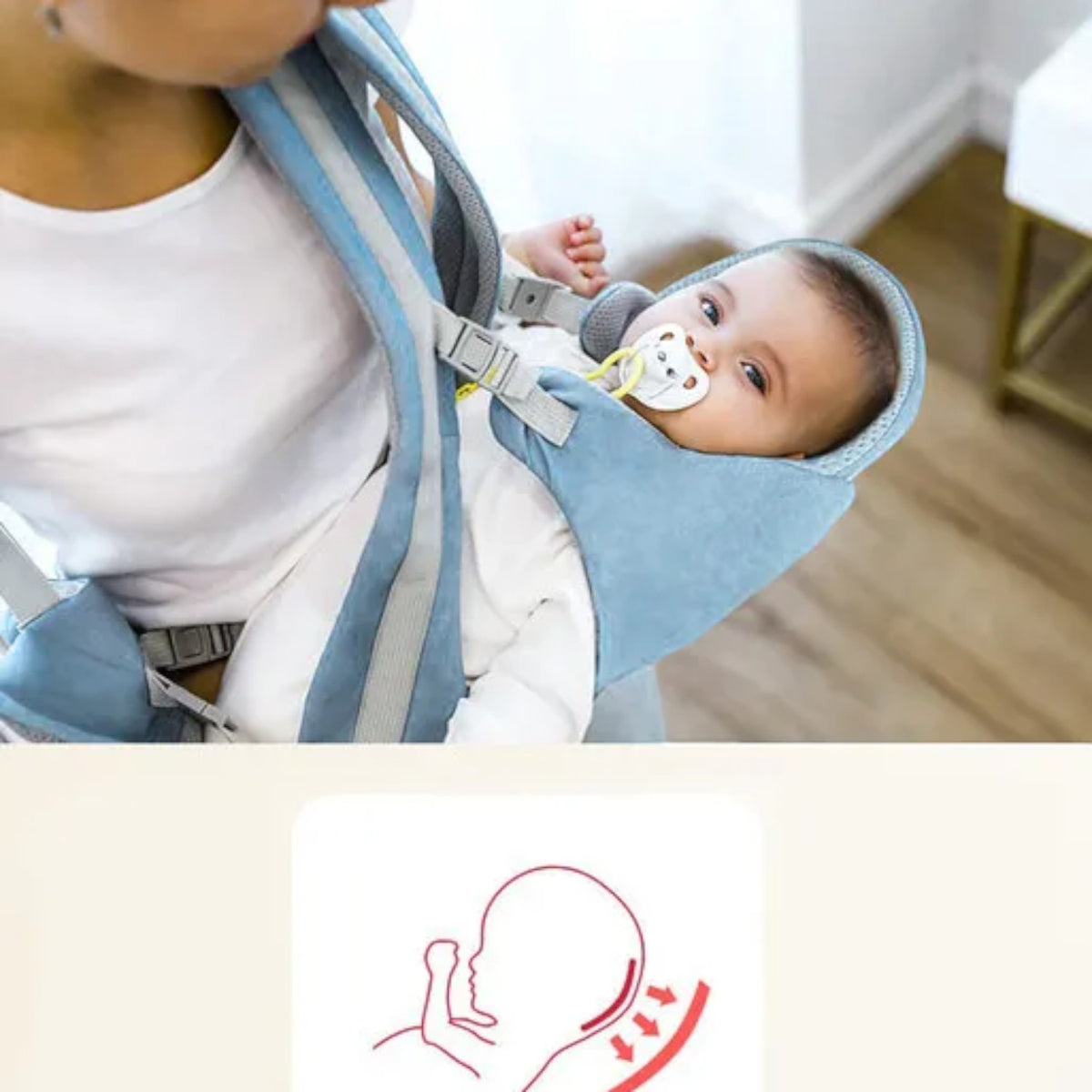 Marsupiu ergonomic multifunctional 15 in 1 pentru bebelusi, buzunar fermoar
