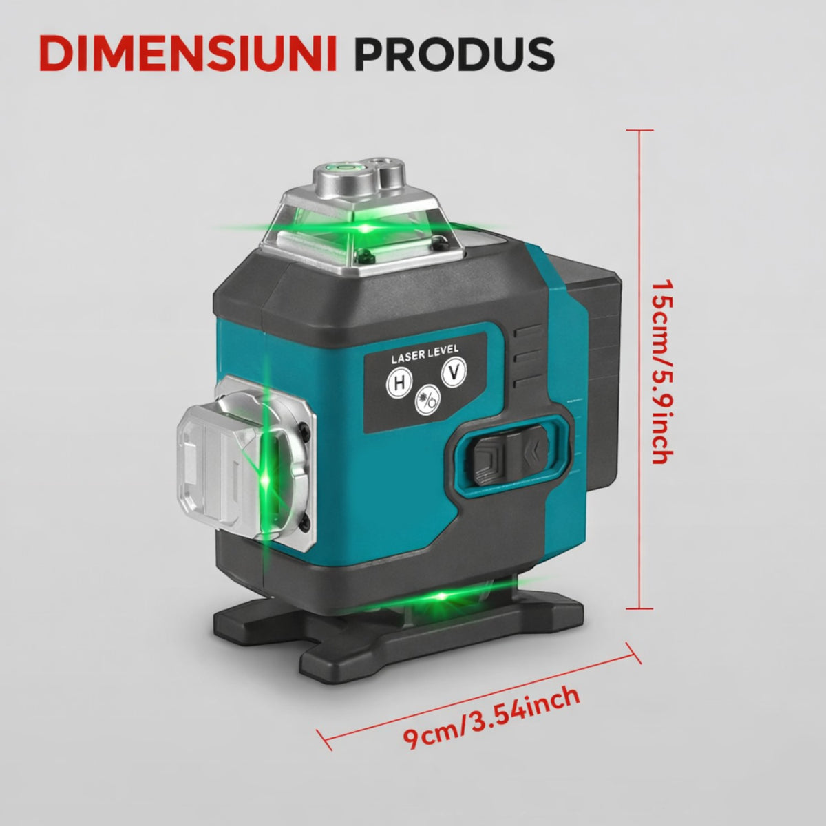 Nivela laser 4D, 16 linii, auto-nivelare, alimentare USB, 2 baterii, inaltime ajustabila 1.2 m