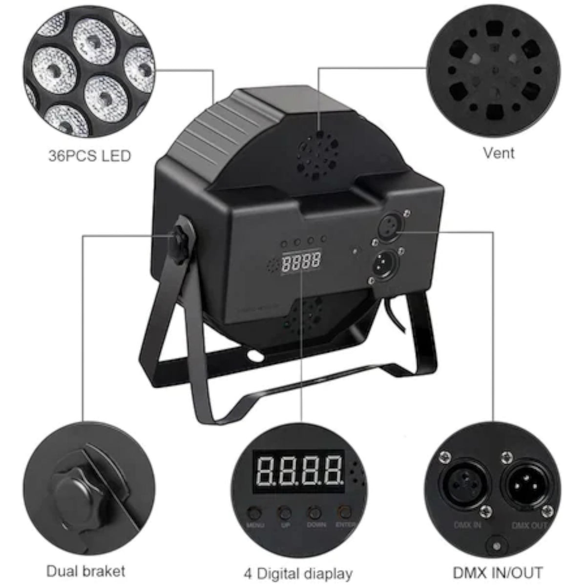 Proiector joc de lumini 36 LED, 36W, control DMX