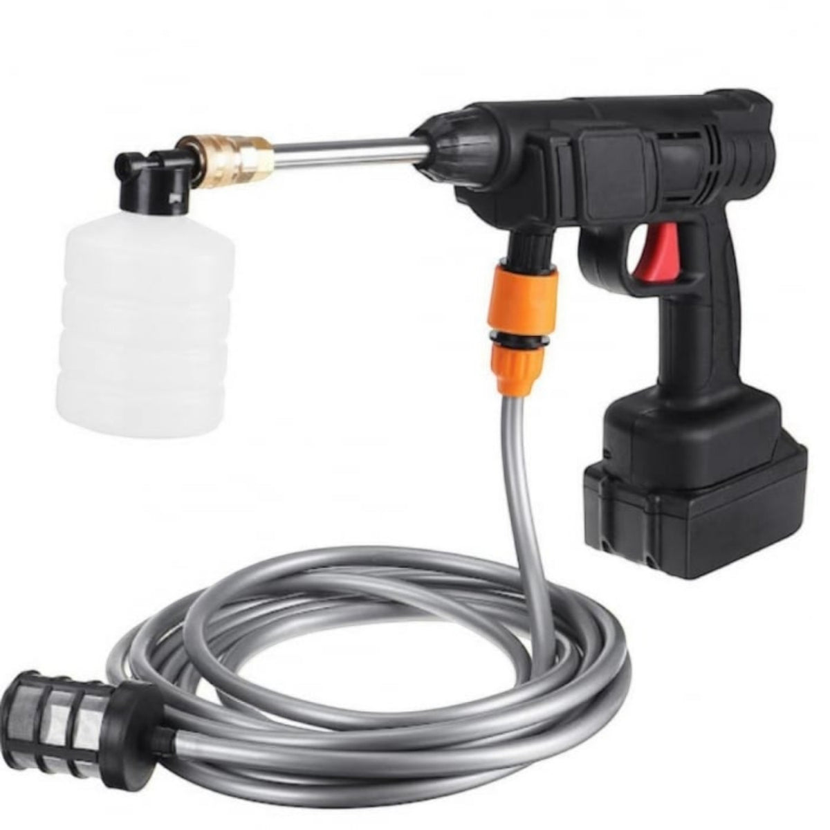Aparat de spalat cu presiune portabil, fara fir, 500W, 2 baterii 48V, 30 bar, 8L/min, negru