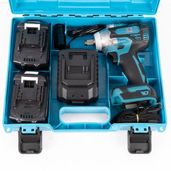 Masina de impact si insurubat, cu 2 acumulatori, 36V, 8Ah, patrat si bit, BRUSHLESS, Albastru