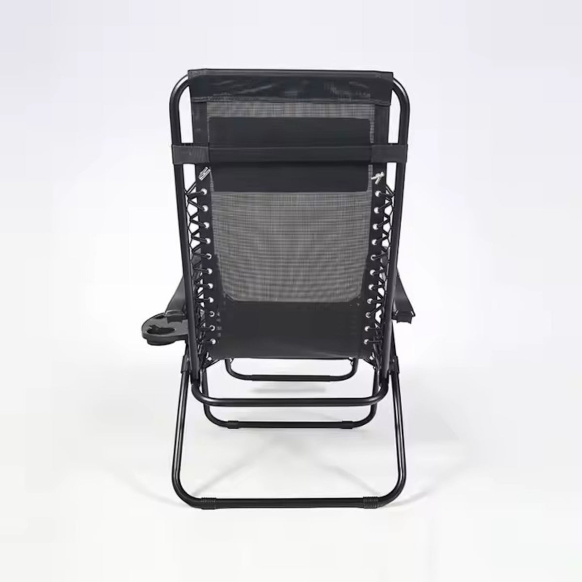 Set 2 Sezlonguri Pliabile, Gravitatie Zero, Pentru Terasa, Gradina Sau Plaja , Tetiera, Suport Bauturi, Reglabil, Negru