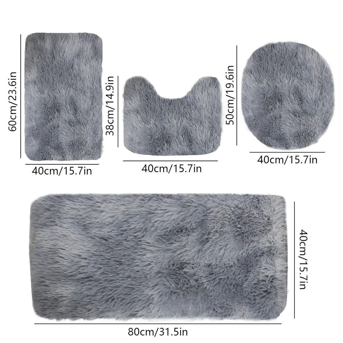 Set 4 covorase baie, plus, antiderapant, absorbant